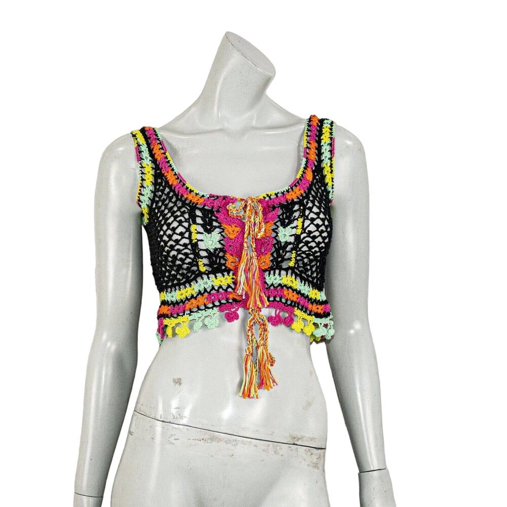 Anna Kosturova Size S Astral Nomad Crop Top Crochet knit multi color - Picture 2 of 10